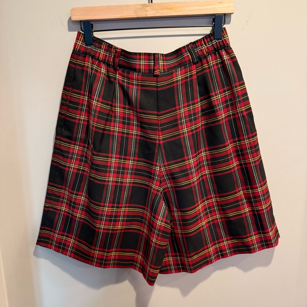 Vintage Requirements‎ High-Waist Tartan Plaid Holiday Shorts, Women's Size 12